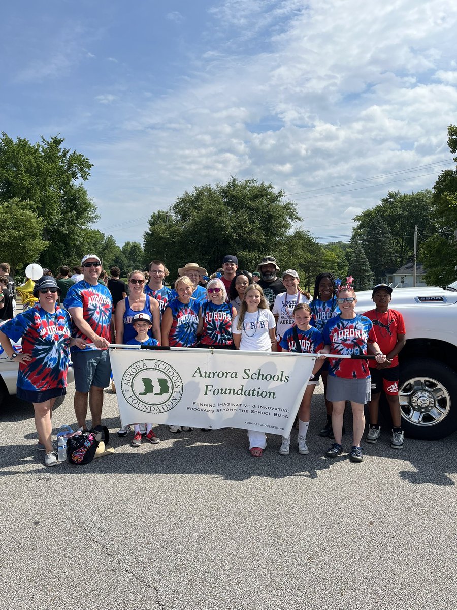 AuroraSchoolsFo's tweet photo. We probably won’t win best float but loved seeing everyone at the parade this morning and throwing smarties to all the kids. This year we were honored to have some Aurora educators walk with us. Happy 4th Aurora. https://t.co/w9F6u9JZKH