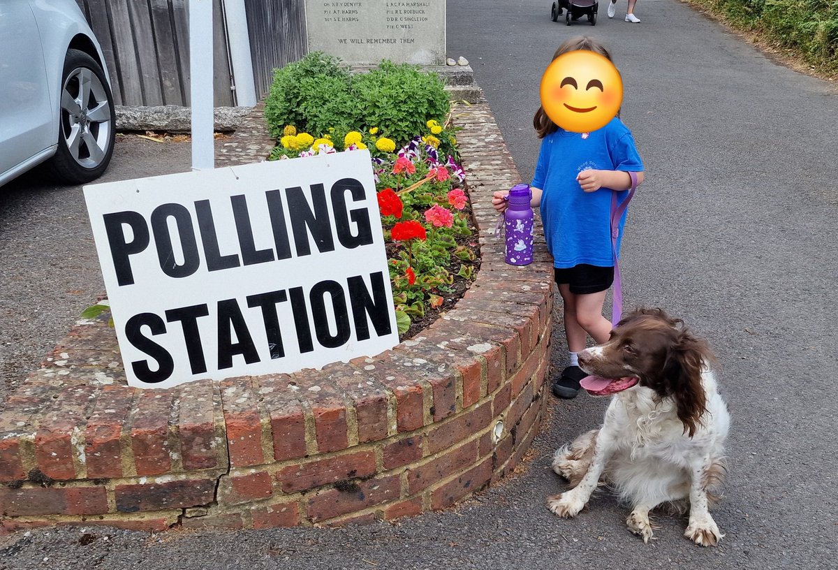 Gotta be done. She's 11 years old and wondering if she'll see her 6th PM tomorrow. #dogsatpollingstations