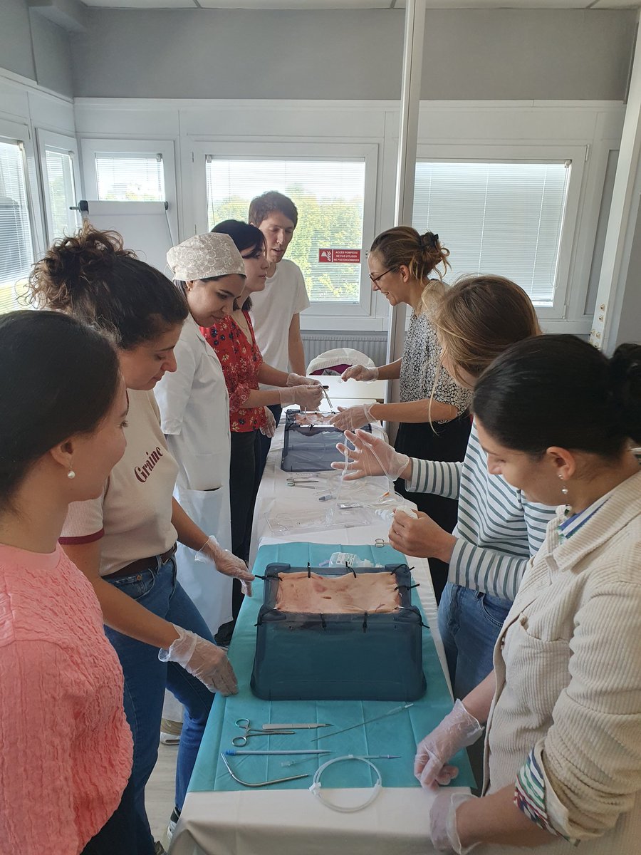 ClemenceBechade's tweet photo. ➡️ One-day training of our resident  in percutaneous PD catheter insertion: teaching+simulation=👍🏻
Bravo à tous 👏 pour cette séance d'entraînement #NDTCaen
@annabel_boyer
@lobbedez_t @norsims
@CHU_Caen @Universite_Caen https://t.co/f4Wo195Z79