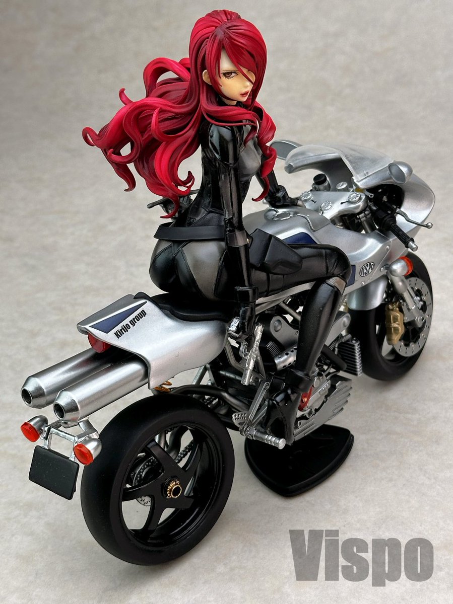 Vispo_katagiri's tweet photo. 美鶴さんとバイクです。スケ－ルは1/8位になります。WF2024Sで販売します税抜き40,000円（税込み44000円）デカ－ル付き　イベント会場のみの販売になります
＃WF2024S　#ペルソナ3リロード 　＃桐条美鶴 https://t.co/nnsQtfOIzq