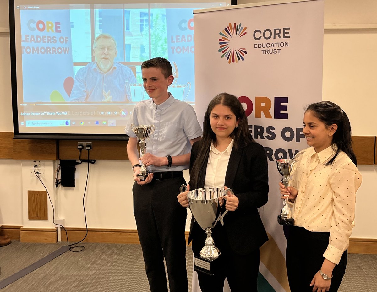 CORECityAcademy's tweet photo. Very proud of Kenzy and Rolands in Yr10
who have both graduated from CORE Leaders of Tomorrow. Tonight, we celebrated their achievements with parents and saw the children’s excellent work. Well done to Kenzy for winning the top award for Leadership @COREeducate @CORELoT2 🤩🏆🙌 https://t.co/vOYvvTgpWr