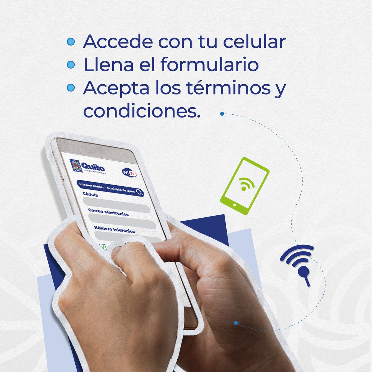 MunicipioQuito's tweet photo. 🛜 #QuitoTeConecta | Accede a internet gratuito en los 1.500 puntos wifi instalados en toda la ciudad.

#QuitoRenace https://t.co/brTGLmgS1q