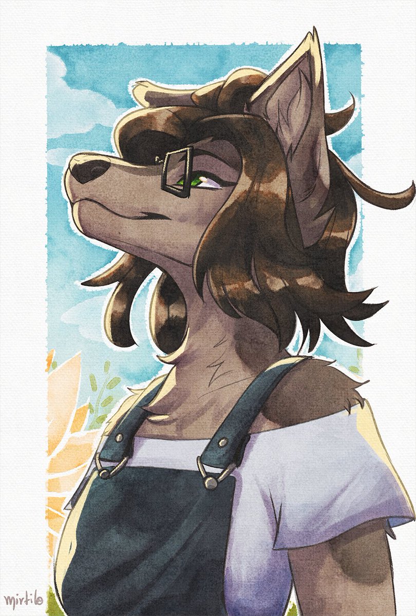 MirtiloArt's tweet image. Digital watercolor bust commission for @Relosaurus 🌻