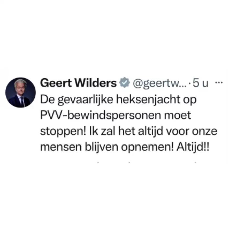 Mafketel Geert Wilders.

Een vierluik.