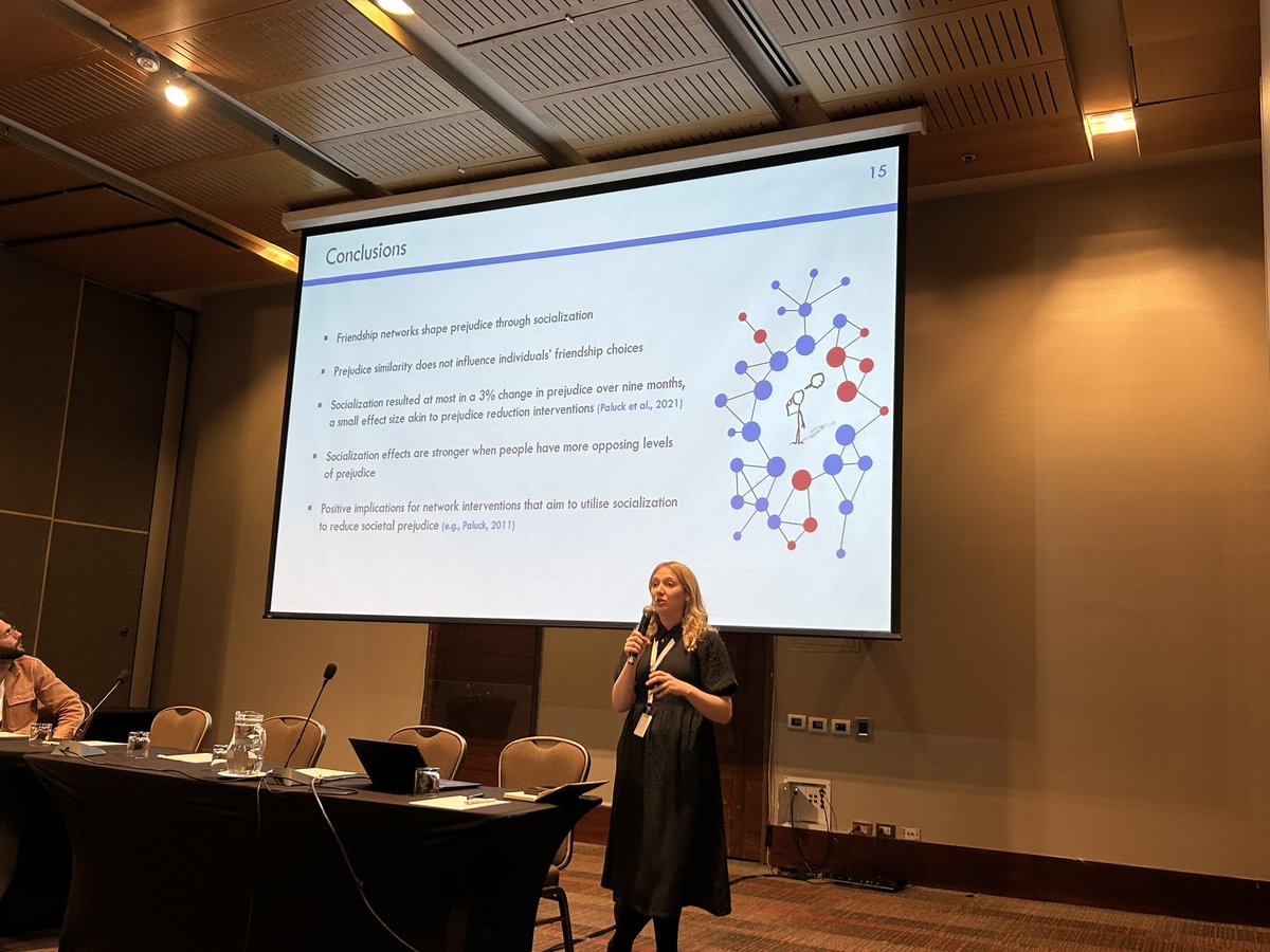 Prejudice socialisation in school social networks. Exciting research by Chloe Bracegirdle at #ISPP2024