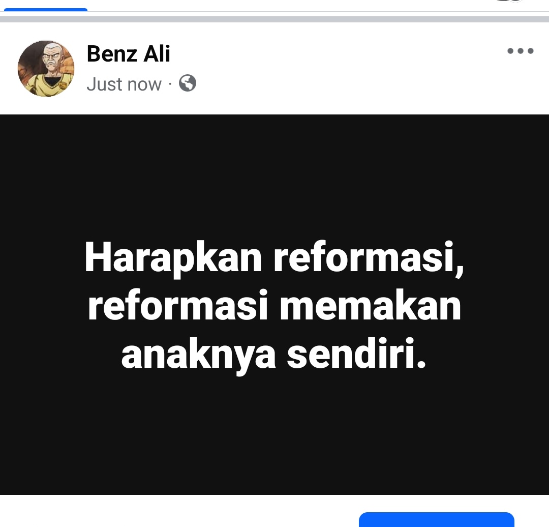 BenzAli11's tweet photo. Bila reformasi memakan anaknya sendiri. https://t.co/KoKmohs7SB