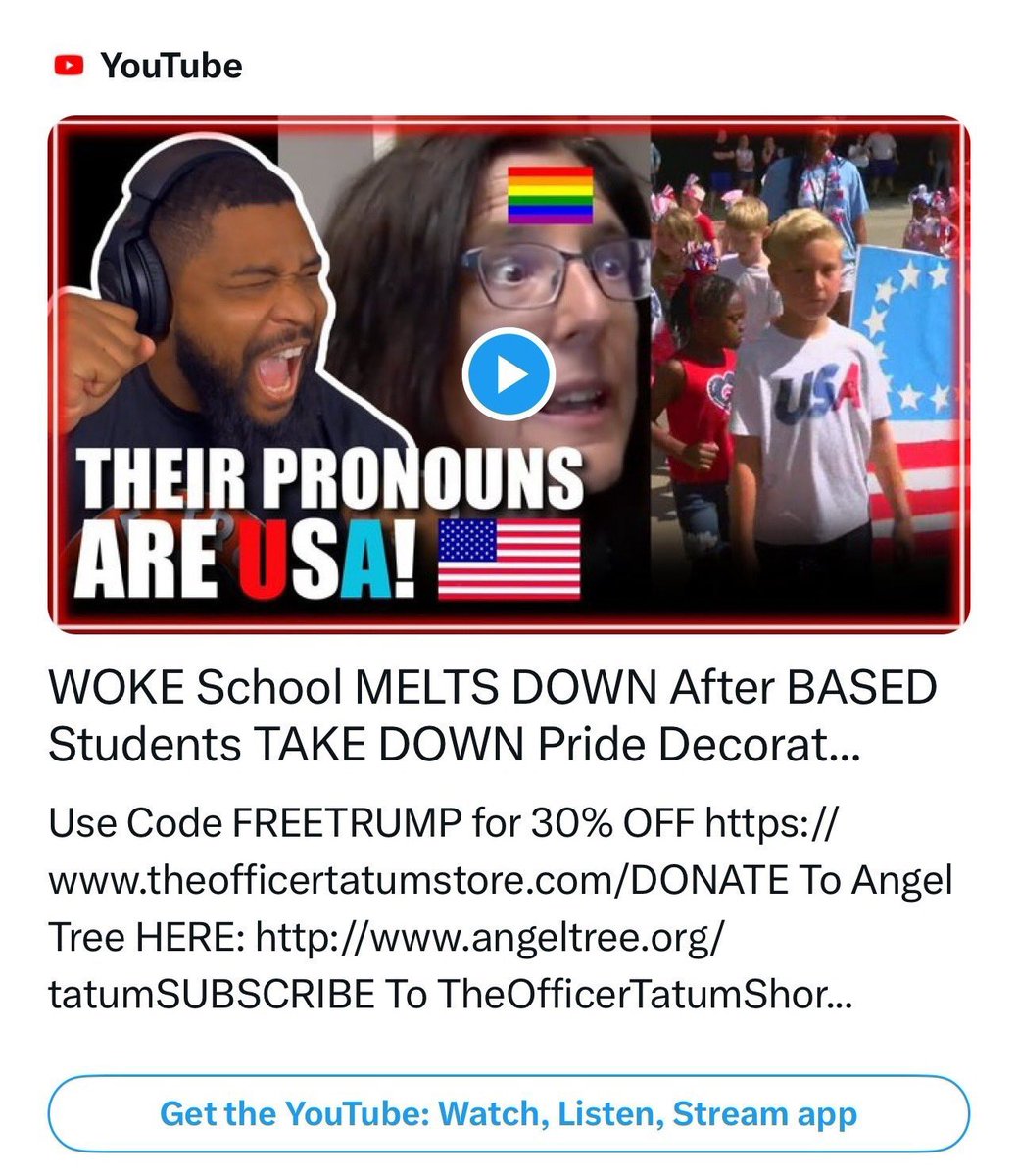 WenMaMa2's tweet photo. .🚨#T4MAGAt #A07044 🚨
WatchThisViral🎥⤵️
#reWOKE #reSchool #rePRIDE
https://t.co/j7hEDploUa
✅ “WOKE School MELTS DOWN After BASED Students TAKE DOWN Pride Decorations and WEAR USA Clothing!…”Watch More…
#reSchool #reTrump #TrumpMAGA https://t.co/vhkgqjnBHk