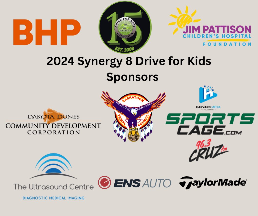 8_synergy's tweet photo. 2024 Synergy 8 Drive for Kids Thursday Sept 5 @PrairielandPark
#BHP
#saskatoontribalcouncil
#dakotadunesCDC
#harvardsportscage
#ensauto
#theultrasoundcentre
#jimpattisonchildrenshospitalfoundation
#synergy8 https://t.co/PjmAoU9sjS