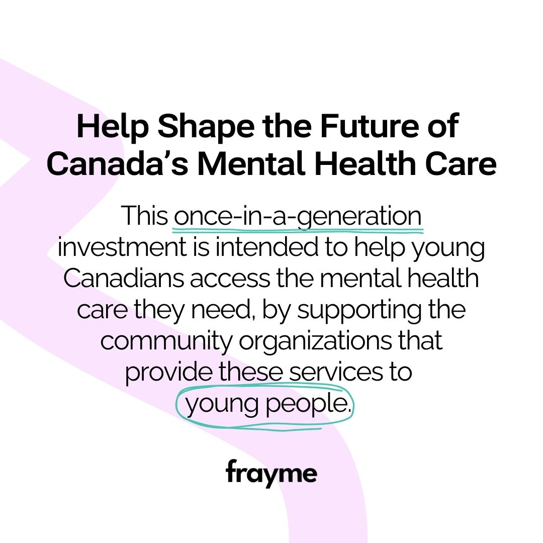 Frayme_Cadre's tweet photo. The Government of Canada is calling on young Canadians, their families, and community organizations to help shape the future of youth mental health care📢

Have your say today: https://t.co/ETNVOblYNu https://t.co/MHcHG8ybBb