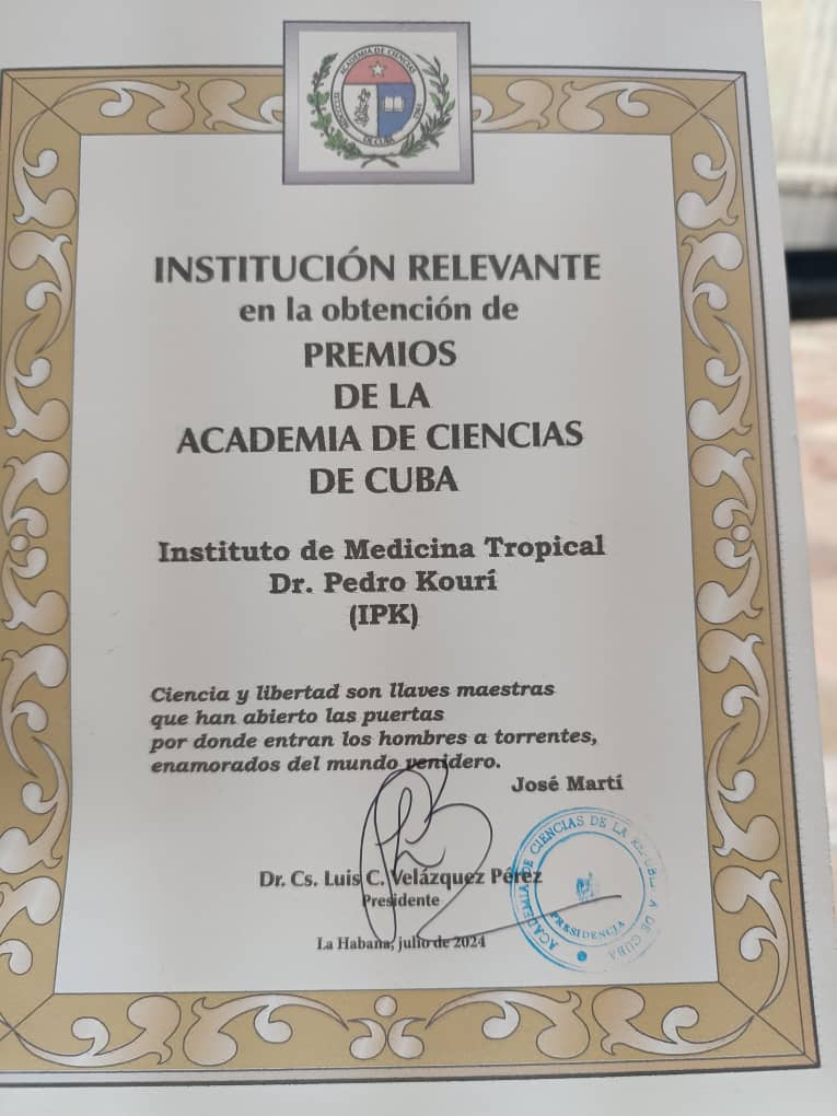 En la Basílica menor del Convento de San Francisco de Asís, se entregaron hoy los premios de la Academia de Ciencias 2023. El IPK presente en la ceremonia de premiación. 4 premios como institucion principal, otro 4 como participante y RECONOCIMIENTO A IPK.