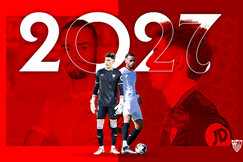 ⚪🔴Los canteranos Alberto Flores y Ramón Martínez renuevan y harán la pretemporada con el primer equipo.

#SevillaFC

📲ow.ly/VFje50Svvv2