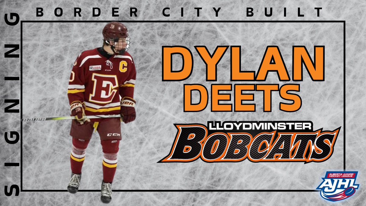 LloydBobcats's tweet photo. Alert–> The Lloydminster Bobcats are thrilled to announce the signing of 2008 defenseman Dylan Deets from the Edge Academy. Deets, a native of Calgary, Alberta scored 8 times and added 19 assists for 27 points in 32 games.
.
Full read: https://t.co/nSVBhcBqV9
.
#BorderCityBuilt https://t.co/67zmMuxpXu