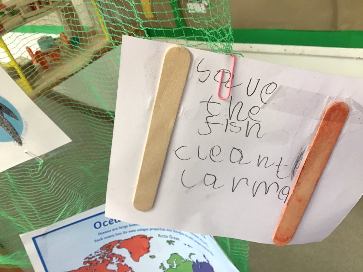 Highlees's tweet photo. In #EYFS we have been learning about ocean pollution and wondering how we can save our seas.  The children created posters to tell the Highlees community how to preserve our oceans #saveouroceans https://t.co/AsplRqVLZA