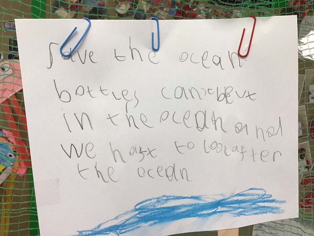 Highlees's tweet photo. In #EYFS we have been learning about ocean pollution and wondering how we can save our seas.  The children created posters to tell the Highlees community how to preserve our oceans #saveouroceans https://t.co/AsplRqVLZA