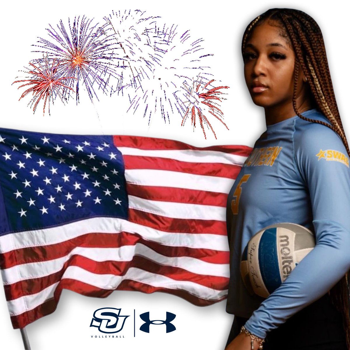 SouthernU_VB's tweet image. Wishing all of our Jaguar Nation a safe and wonderful Independence Day 🎇

#SouthernIsTheStandard | #WeAreSouthern