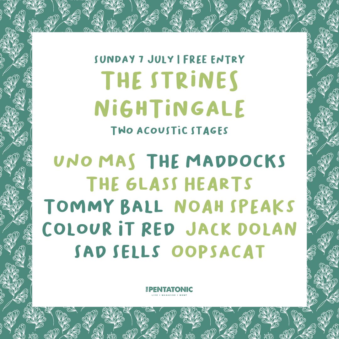 This Sunday we play @strinesnightingale with some class bands, come down for chilled acoustic vibes all day.