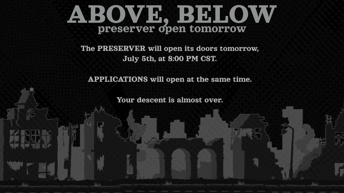 YOUR DESCENT IS ALMOST OVER.

WEBSITE: bit.ly/45aWp8u
RETROSPRING: bit.ly/4bKA4Bi
RESERVES: bit.ly/3XFlfvD