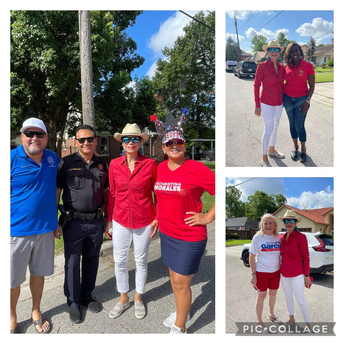 CarolforTexas's tweet photo. The annual #LindalePark 4th of July parade is a beloved longstanding Northside tradition. This year @MarioforHouston served as the Grand Marshal. It was great to see @LaCongresista, @SheriffEd_HCSO, @RepMorales145 & strong representation from @JacksonLeeTX18’s team. Wishing everyone a safe evening and a spectacular fireworks show tonight!