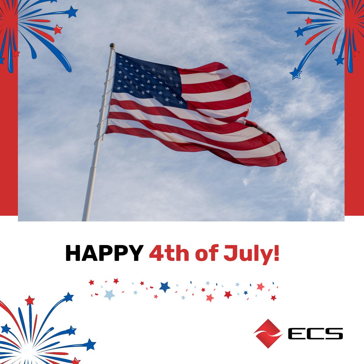 ecsjax's tweet image. Wishing you a festive and patriotic 4th of July, filled with pride, honor, and cherished moments with loved ones. Happy Independence Day!

#4thofJuly #IndependenceDay #ECS #ECSTeam