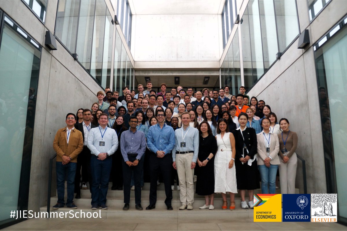 OxfordEconDept's tweet photo. 🌎Thank you to @elsevier and all who attended the International Economics Summer School. We hosted students for 3 rigorous days on international economics &amp; trade taught by Yan Bai, Swati Dhingra, Amit Khandelwal, Dmitry Mukhin, Pablo Ottonello, and Steve Redding #JIESummerSchool https://t.co/DD02nK4s5P