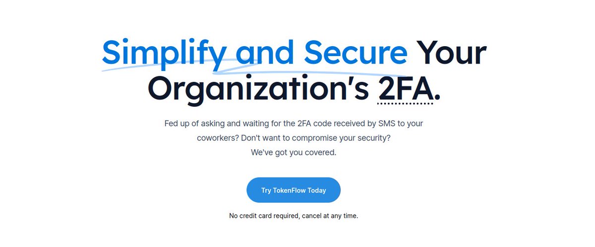 Just published the landing page for my new project:
TokenFlow, a solution to simplify 2FA management for teams. 

Check it out and let me know what you think! 🚀
Next step: getting the first beta testers.

usetokenflow.com 

#buildinpublic #2factorauthetification #2FA
