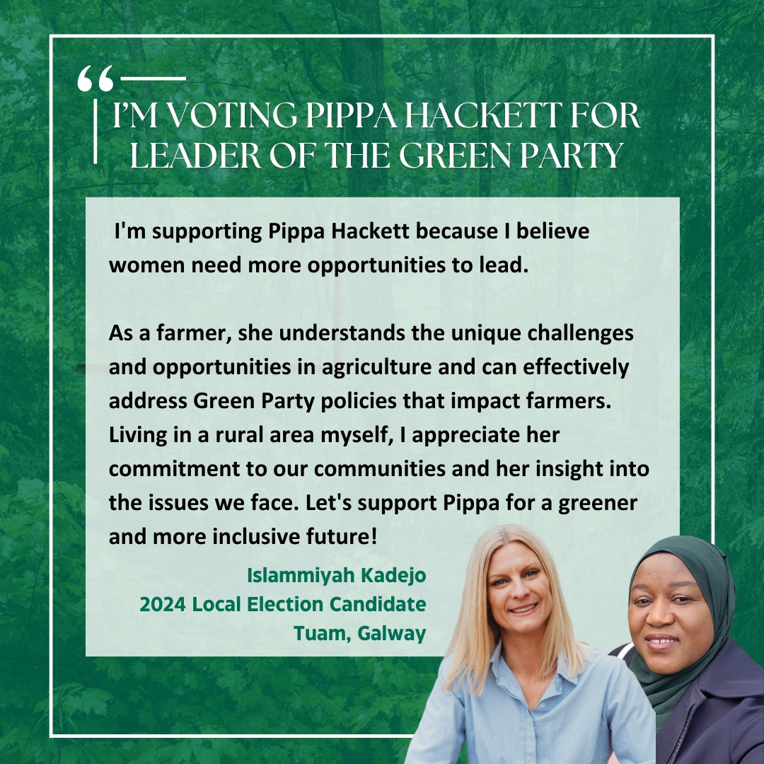 Islammiyah S. Kadejo Peace Commissioner (@the_islammiyah) on Twitter photo #GreenLeadershipElection #RuralIreland #VotePippa #GreenLeadershipElection #RuralIreland #VotePippa