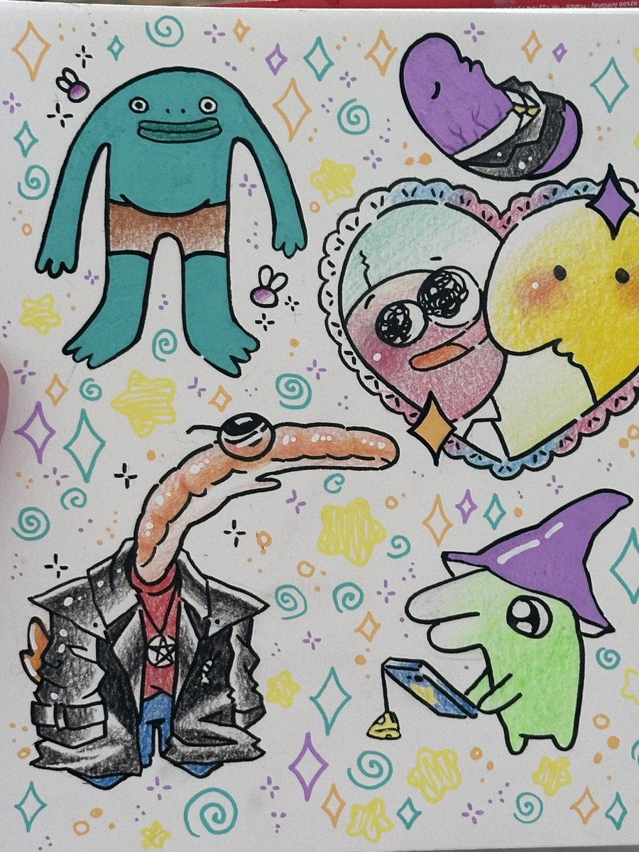 sparklingbunbun's tweet image. Made a Smiling Friends tat flash sheet ⭐️ if you’re in BCN and want one tattooed, hit me up 🤧💕  ( i dont usually post tat related things in this acc but wtvr ) #smilingfriends #tattoo #flashsheet #adultswim