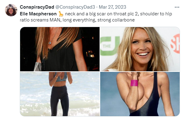 TBT Elle Macpherson popped up in my timeline! Ironing board flat back. Our friends covered this one already. Adam's apple to make most men jealous!
