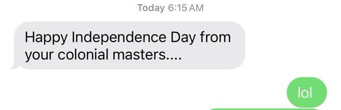 A text from one of my English friends from today&hellip; thought it was hilarious so I had to share. https://t