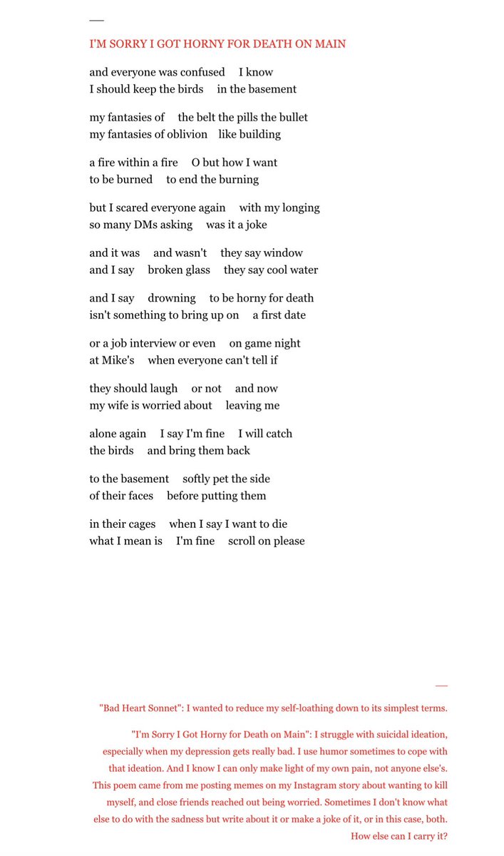 William Fargason’s poem compliments the image above, as all we can do, in our despondency and anxiety and grief living in the current U.S. economic and political climate, is joke off our despair. Meanwhile, we keep scrolling for distractions. 3/5