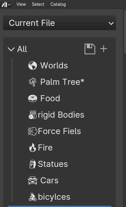 You can use Emoji in asset manager categorie names

#b3d