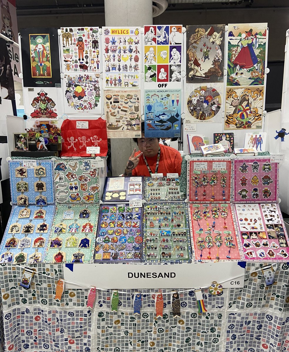 dune5and's tweet photo. Come say hi to our table at Anime Expo Artist Alley, table C16! We have lots of new charms and merch to sell at AX 🎉  #AXArtistAlley2024 https://t.co/MkXp4inx38