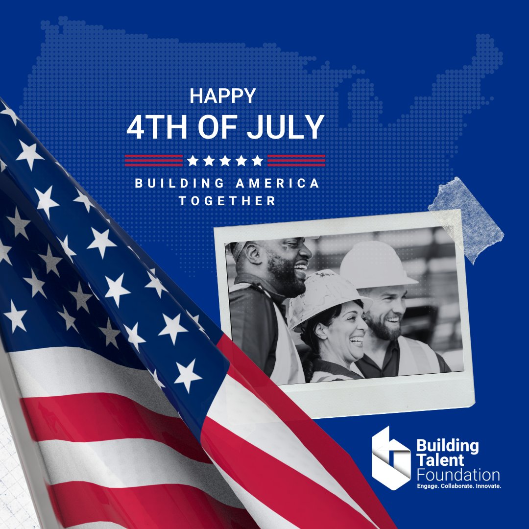 Happy #July4th from Building Talent Foundation! Today, as we celebrate the spirit of freedom and unity, let's also honor the incredible collaboration &amp; hard work that goes into building America together. 
🏗️💪🏼#BuildingTalentFoundation #ResidentialConstruction#JobsToBuild