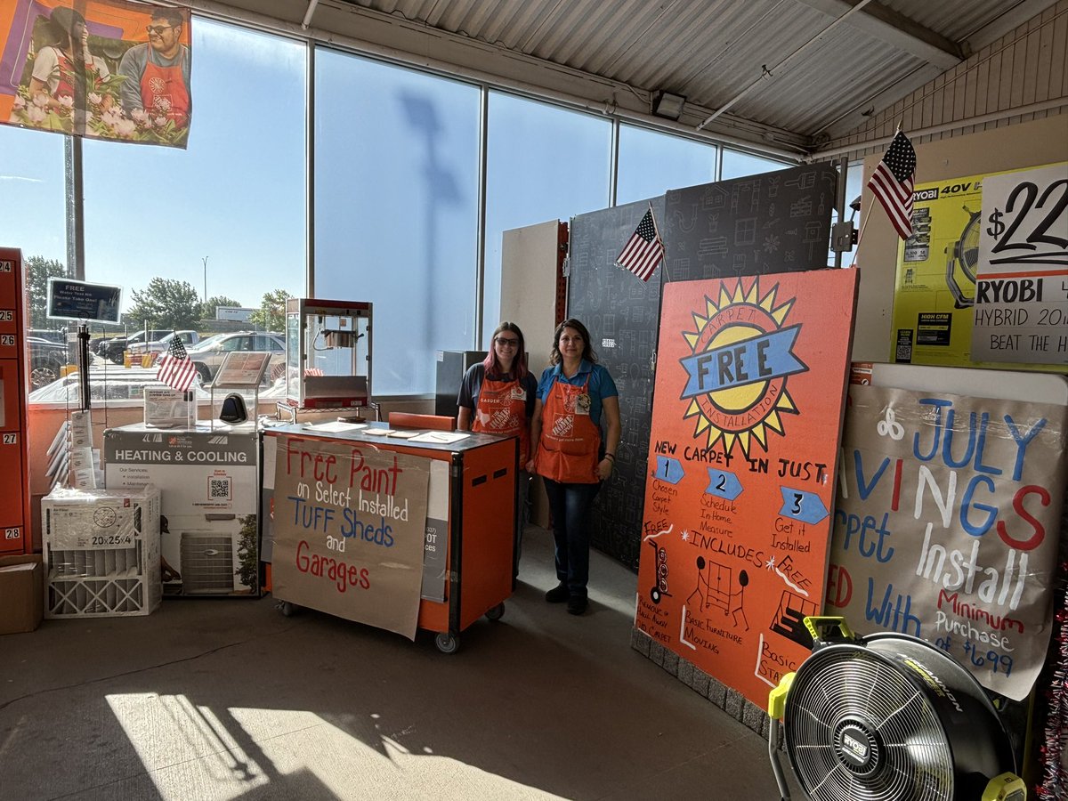 Stars, Stripes and Services ! My Flooring Specialist and Garden Associate working together to drive services ! Happy 4th of July!