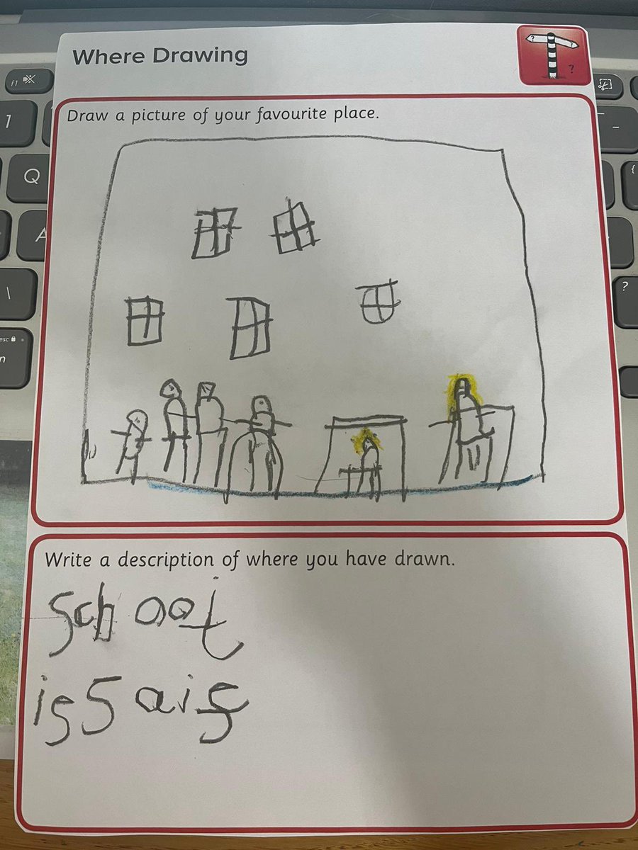 Draw your favourite space. School… it’s safe. 💕