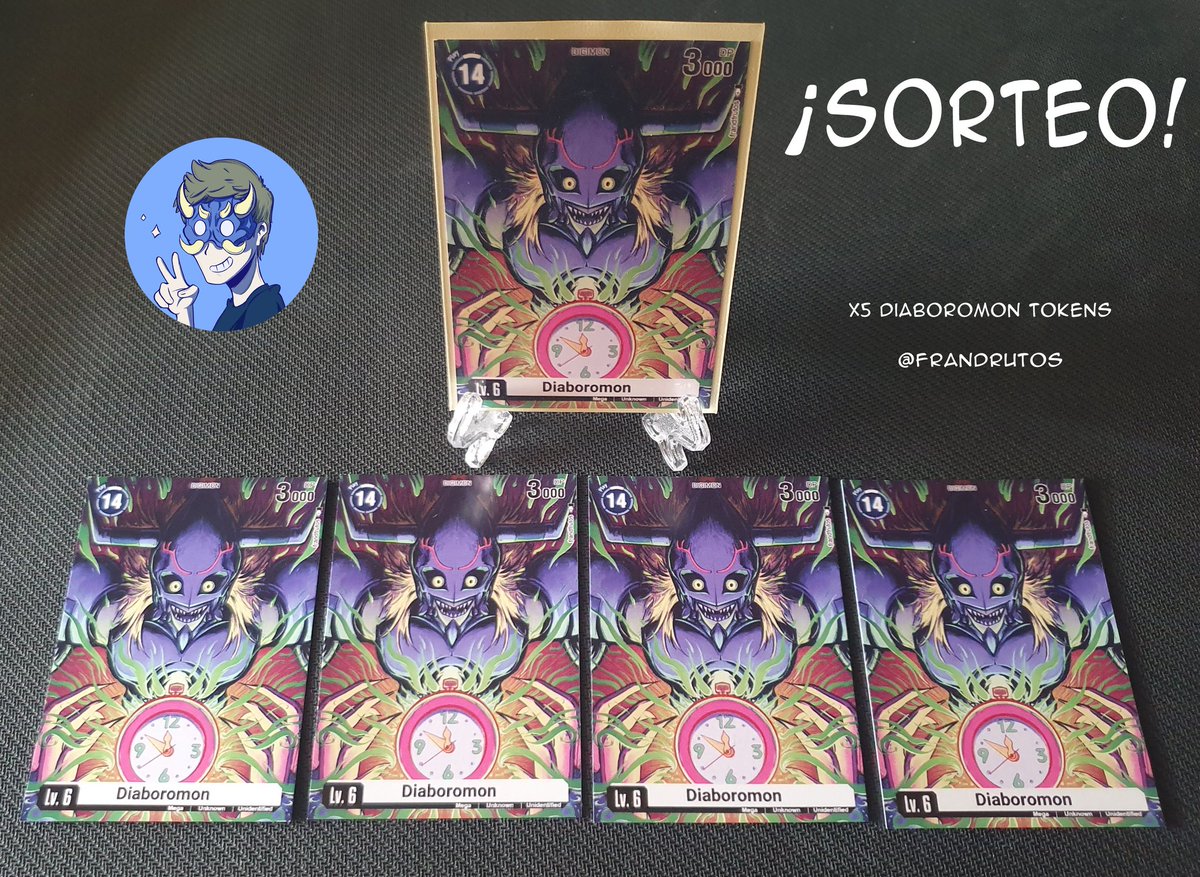 👾¡Sorteo!👾

¡Hola! ¡Sorteo de 5 prints de mis tokens de Diaboromon, aprovechando el soporte nuevo en el TCG de Digimon!

Para participar:
Sígueme🤙
RT 🔄 y Like ❤ a este post

¡Hasta el 14 de julio! El lunes 15 anuncio ganador. Suerte a todxs 😌
