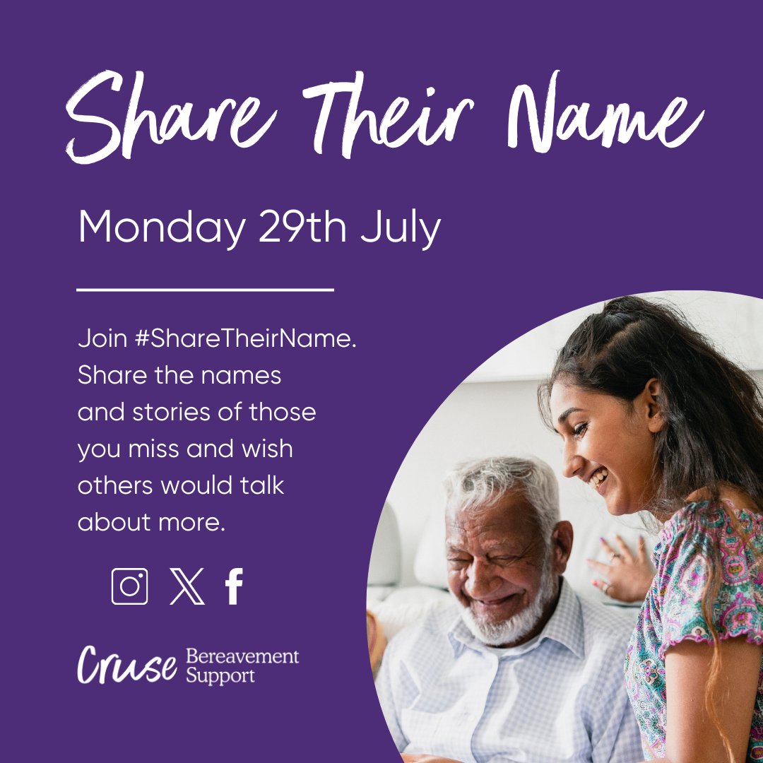 Losing someone you love can be incredibly difficult. #ShareTheirName is an opportunity to join with others who are grieving and honour the memory of our loved ones. Visit our website to find out more 👇 ow.ly/pxMA50SuoPs