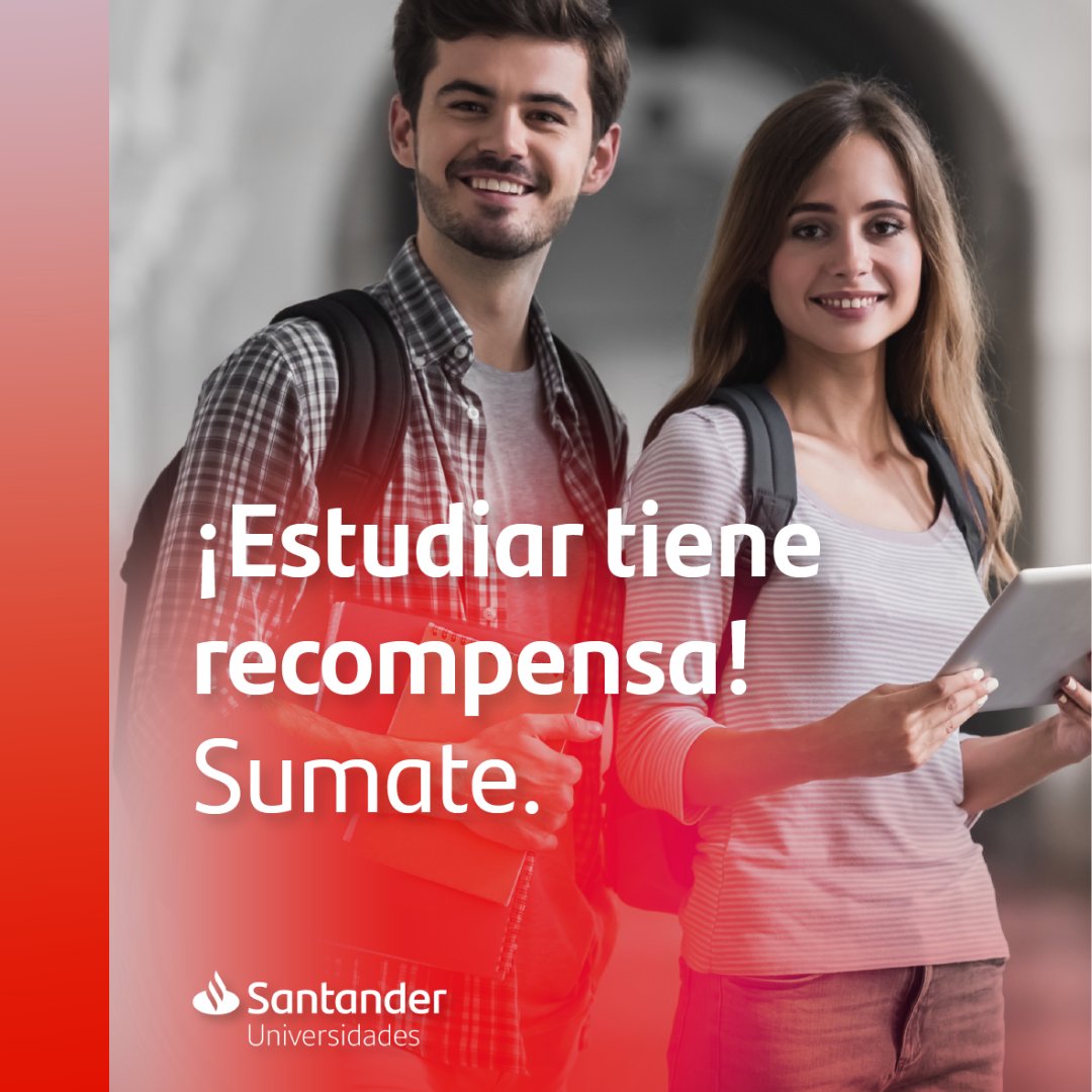 ¡Estudiar siempre tiene recompensa! 📷
 ¡Vos podés ser el ganador de una de las 500 becas de $50.000! 📷

Si tenés un buen promedio y querés ser uno de los premiados, inscribite en santanderopenacademy.com

#SantanderAr #SantanderUniversidades #SantanderOpenAcademy