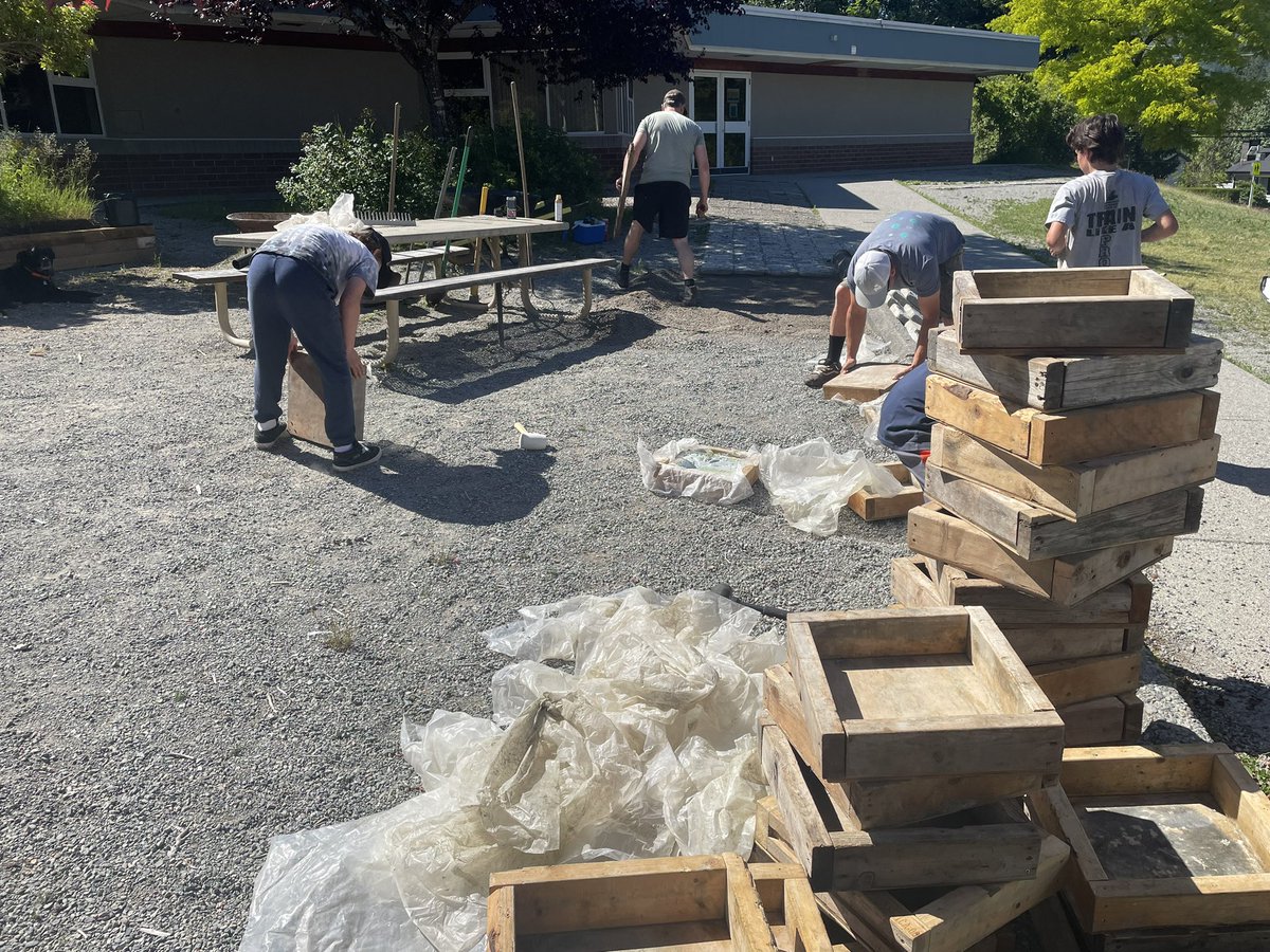 Grade 6 Handprint stepping stones are going in!! Best wishes for Middle School.