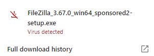 ransems's tweet photo. FileZilla client default download is infected? WTF 

Who's in charge of builds for that project? https://t.co/LWzMzj2qH4