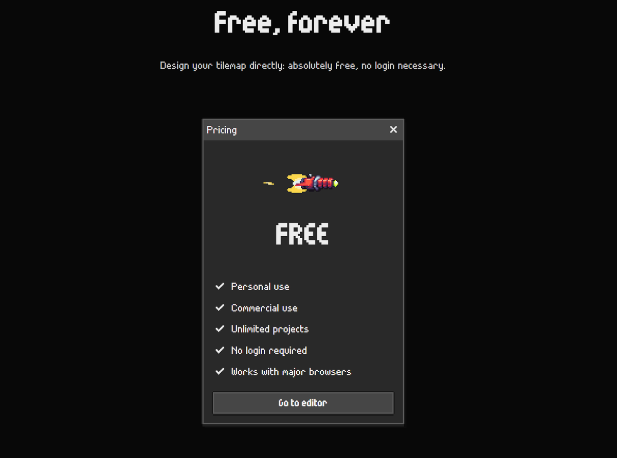 pawel_developer's tweet photo. I love Pricing page on the Sprite Fusion website by @HugoDuprez
(Pst, go check it out: https://t.co/O6mxorZ8Ks)
#gamedev #indiedev #tilemaps #spritefusion https://t.co/FxnW1Hm61Q