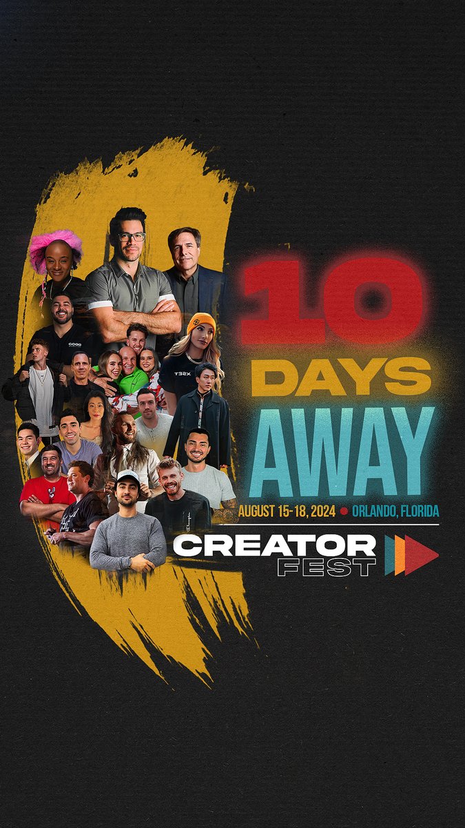 creatorfestlive's tweet photo. 🎉 The final countdown! 🎉

Only 10 days left until CreatorFest!

This is your last chance to be part of the magic.

Learn from Aylex Thunder who has amassed 7 million followers across platforms and over 2 billion views.

Get your ticket now at https://t.co/JwM5NahTpW https://t.co/MdvZRB1UdV