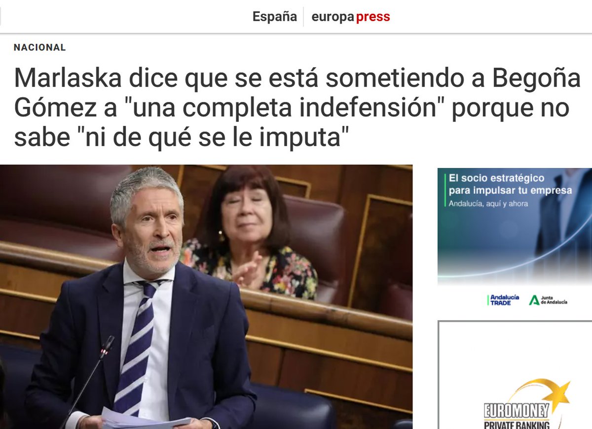 FrayJosepho's tweet photo. Tremenda indefensión la de Begoña Gómez, que no tiene a su  favor más que al presidente del Gobierno, al ministro de Interior, al resto de ministros, a la Fiscalía, a TVE y a la patulea de televisiones, radios y piriolistas progres. Total, nada. https://t.co/9aMulXeG09