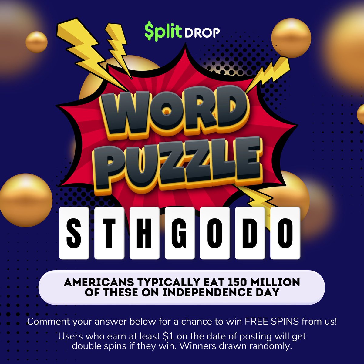 QUIZ TIME!

Comment your answer on the comment section along with your SplitDrop username for a chance to win a free spin!

WINNERS WILL BE DRAWN IN RANDOM! Good luck!