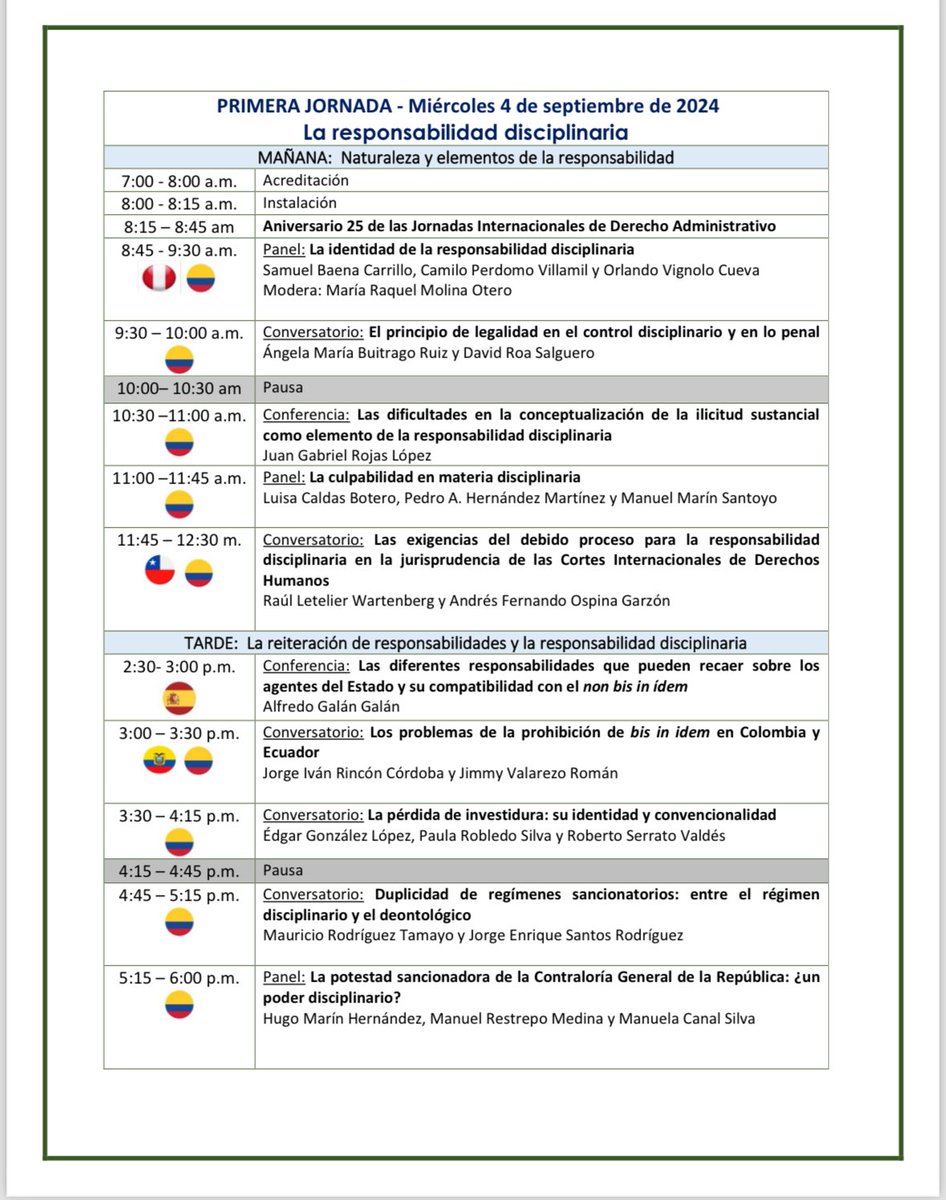 andres_ospinag's tweet photo. Les comparto el
programa de las XXV Jornadas Internacionales de Derecho Administrativo https://t.co/5Pt1LISbWb