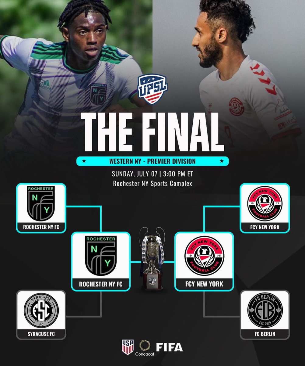 Come catch the UPSL Premier WNY Playoff Finals in Rochester NY between the 2 hottest teams in Western New York on Sunday July 7th at 3PM. Hope to see you there !