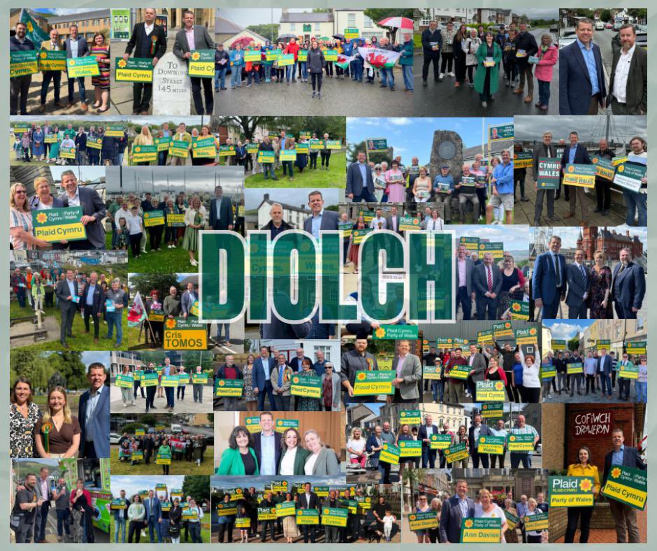 Diolch o waelod calon. 

To the Plaid Cymru candidates and volunteers, thank you for your energy and passion.

To all who voted for Plaid Cymru, thank you for speaking up for your communities.

The hard work never stops nor does our belief in a fairer, more ambitious Wales🏴󠁧󠁢󠁷󠁬󠁳󠁿