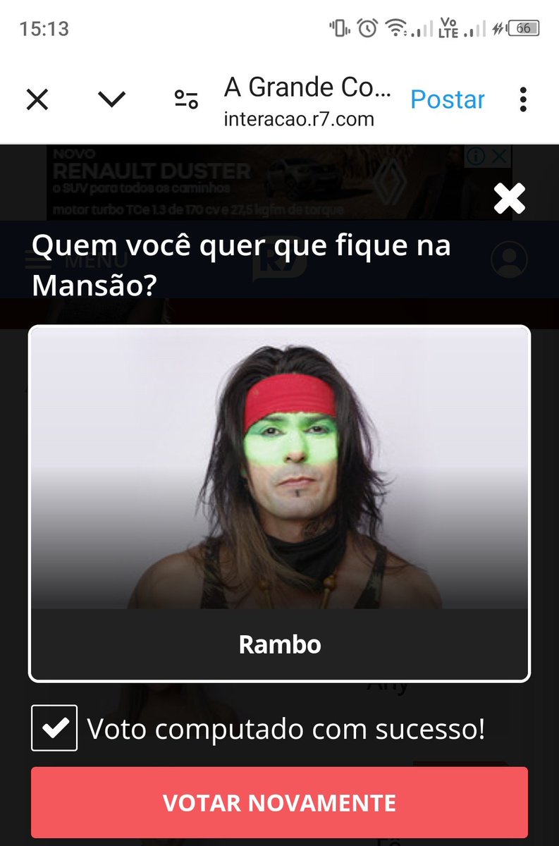 jesusmoderninho's tweet photo. Votem, #FicaRambo. O que foi feito com ele, é de estrema covardia!
#ForaAny #Agrandeconquista
#ZonaDeRisco
Vote👇🏾Cada voto conta!!!
https://t.co/vQ7jsUs6NS https://t.co/TQHElKkcIm