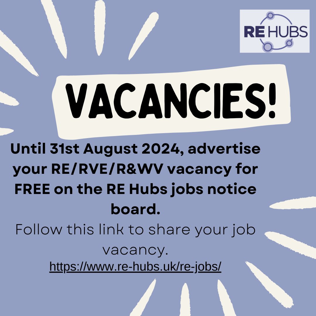 RE Hubs (@re_hubs) on Twitter photo Do you have an RE/RVE/RWV vacancy to advertise? ⬇️
#TeamRE Do you have an RE/RVE/RWV vacancy to advertise? ⬇️
#TeamRE