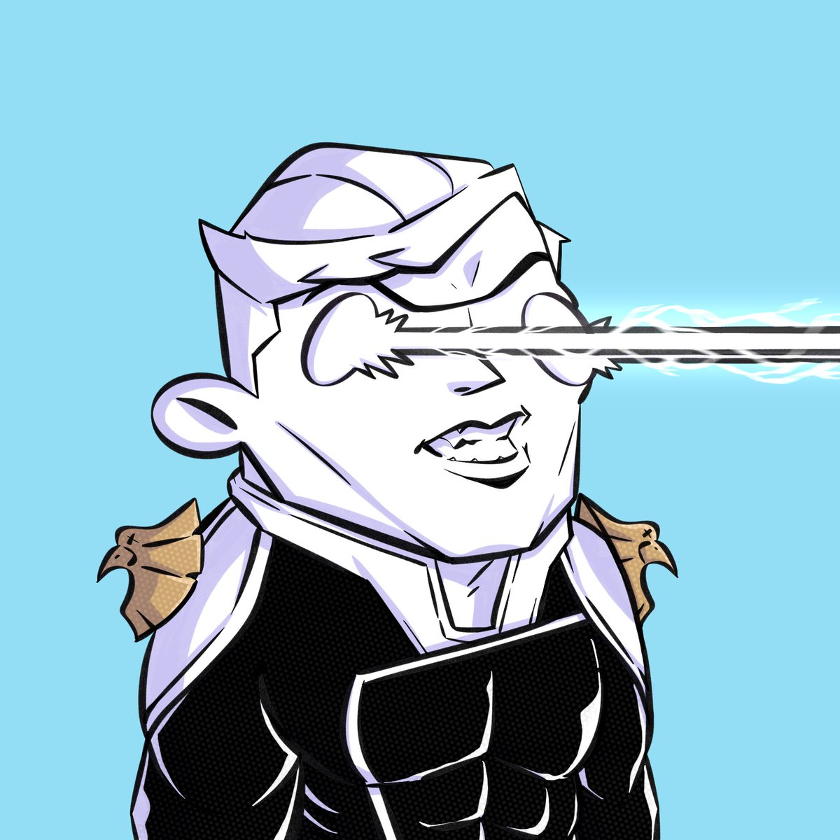 Unveiling Alfa Frens #36
'Bonelander'

Owned by- <a href="/AyeGee117/">Ayejii</a> 

Art Concept Breakdown-
- Homelander's far devious twin;
- Home loves breast milk, Bone loves Mother's Milk;
- Had this photo taken for his pfp during 2021 laser eyes meta.